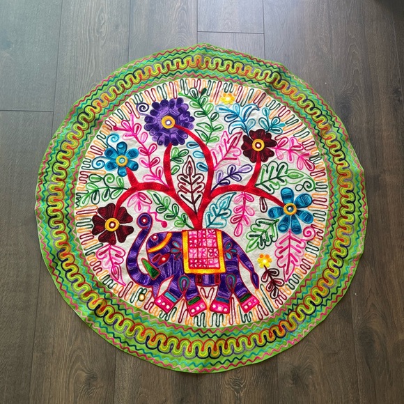 Elephant Embroidered Tapestry